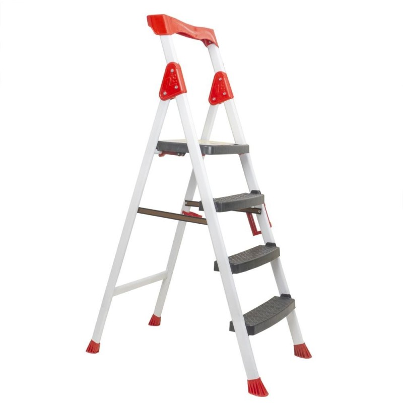 Scara Metalica Lux, 3 Trepte + Platforma, Alb