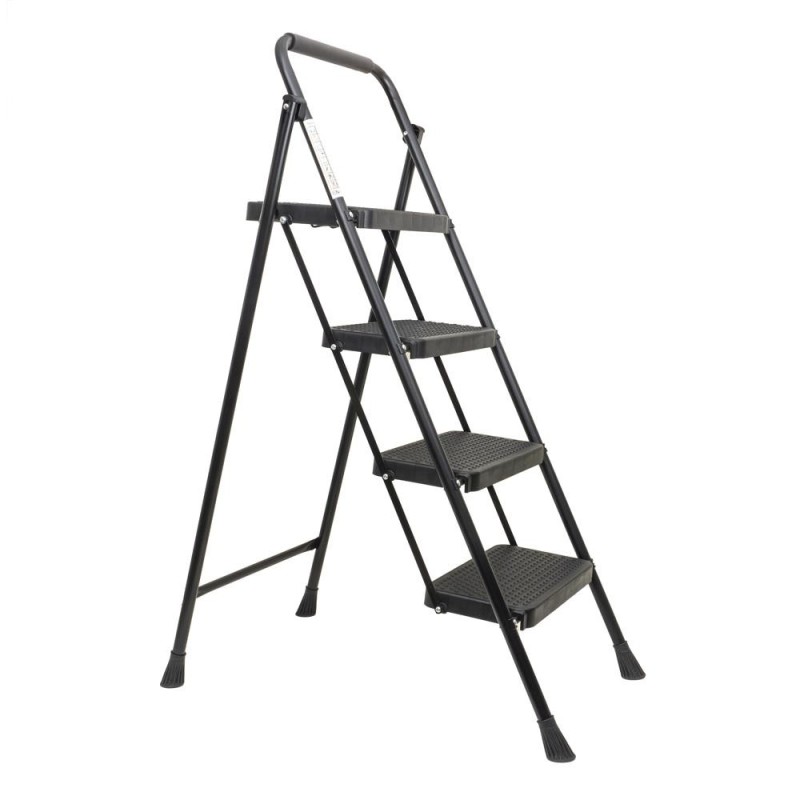 Scara Metalica Pliabila, 4 Trepte Late, Negru