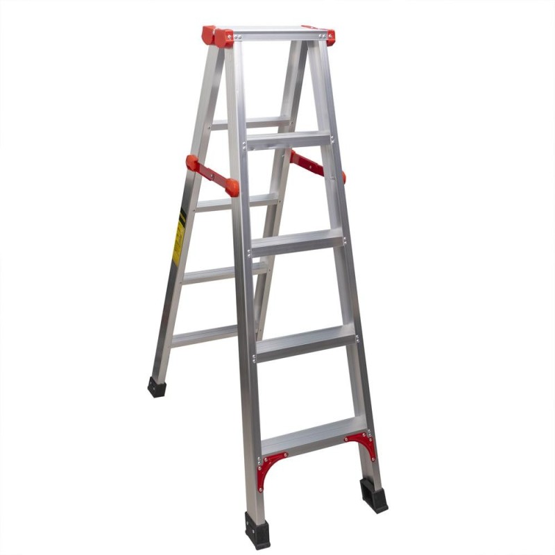 Scara Pliabila Dubla din Aluminiu, Greutate Maxima 150 kg, 2 x 5 Trepte