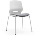 Scaun Birou Ergonomic Seren, Fix cu Picioare Metalice, Alb, 400 x 440 x 835 mm, Smart Heater