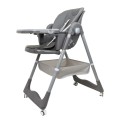 Scaun de Masa Copii, Maxim 50 kg, Inaltime Reglabila, 12-36 Luni, Gri