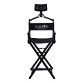 Scaun Make-Up Profesional Pliabil cu Tetiera Luxorise, Black