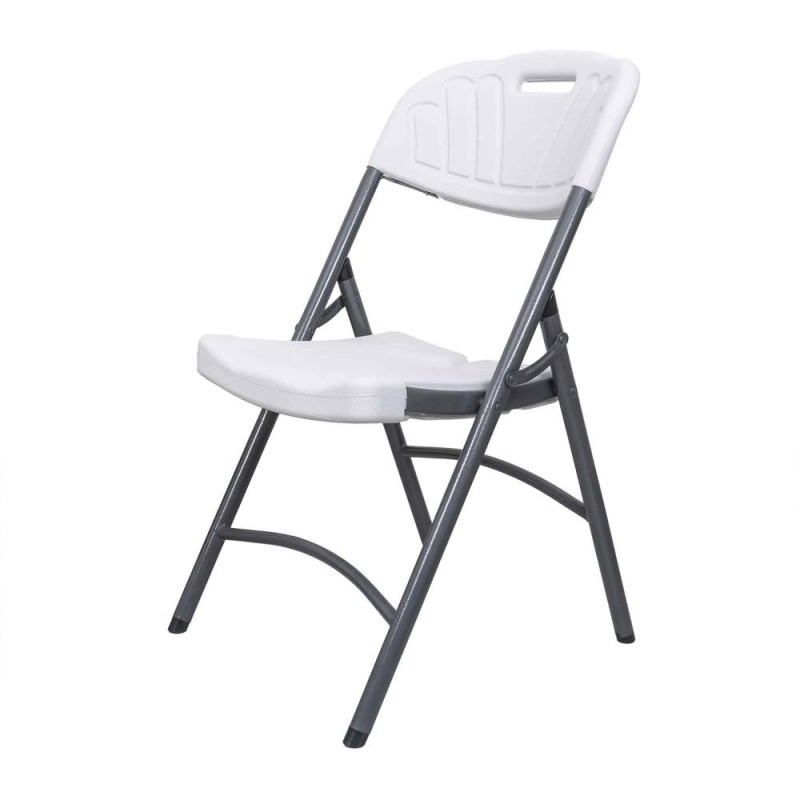 Scaun Pliant pentru Terasa, Plastic, Alb