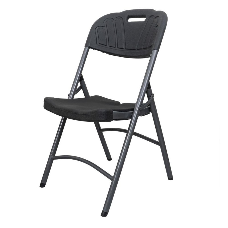 Scaun Pliant pentru Terasa, Plastic, Negru