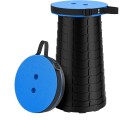 Scaun Rotund Portabil, Extensibil cu Pliere Telescopica, pentru Calatorii, Camping, Pescuit, 25 x 44 cm, Blueberg