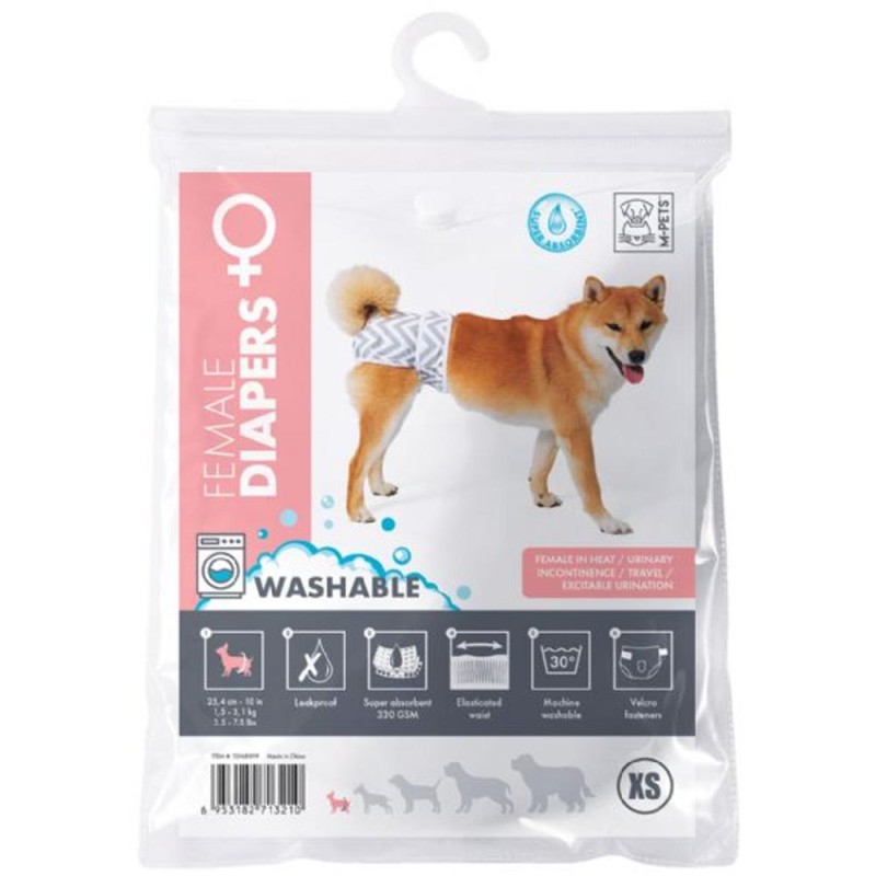 Scutec Lavabil pentru Caini Femele, Marime XS, M-Pets