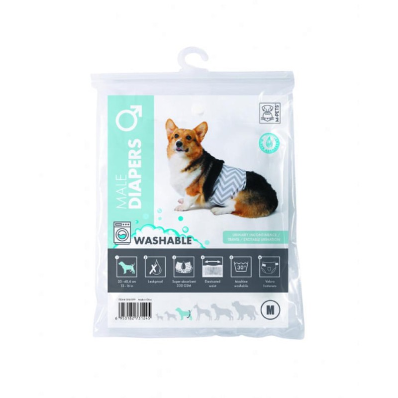 Scutec Lavabil pentru Caini Masculi, Marime M, M-Pets