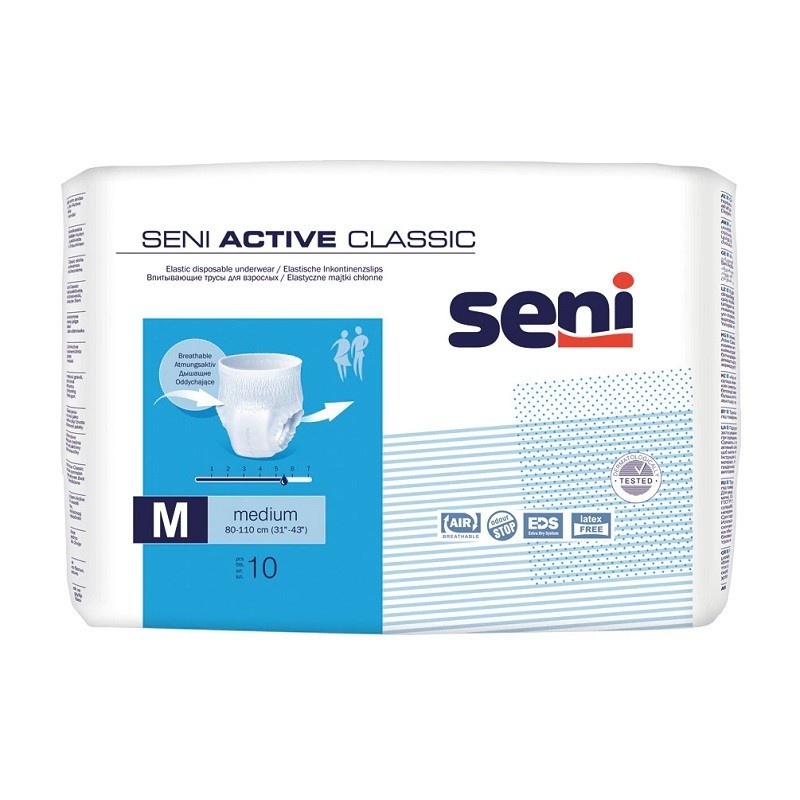 Scutece Adulti Tip Chilot Seni Active Classic, M, 10 Bucati