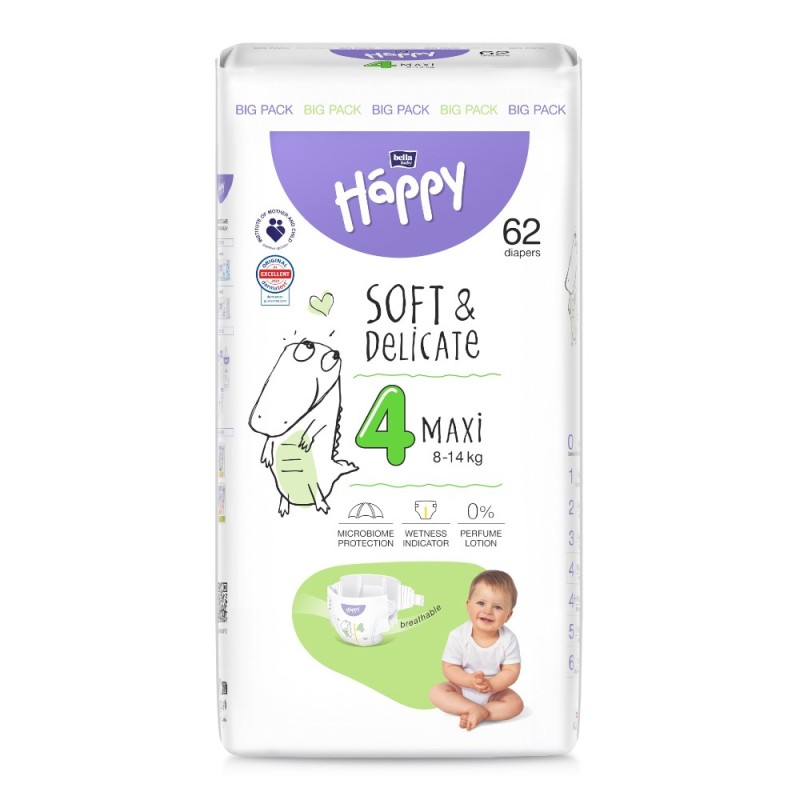 Scutece Bella Baby Happy Nr. 4 Maxi, 62 Bucati