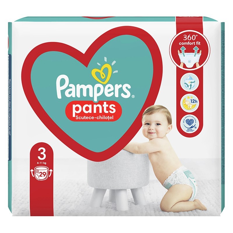 Scutece Chilotel Pampers Pants, Marimea 3, 6 - 11 kg, 29 Bucati