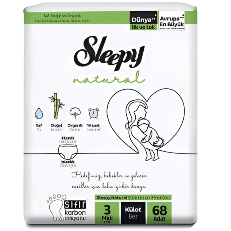 Scutece Chilotel Sleepy Natural Double Jumbo, Marimea 3 Midi, 68 Bucati