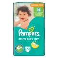 Scutece Pampers Active Baby Giant Pack, Marimea 4+, 9 - 16 kg, 70 Bucati