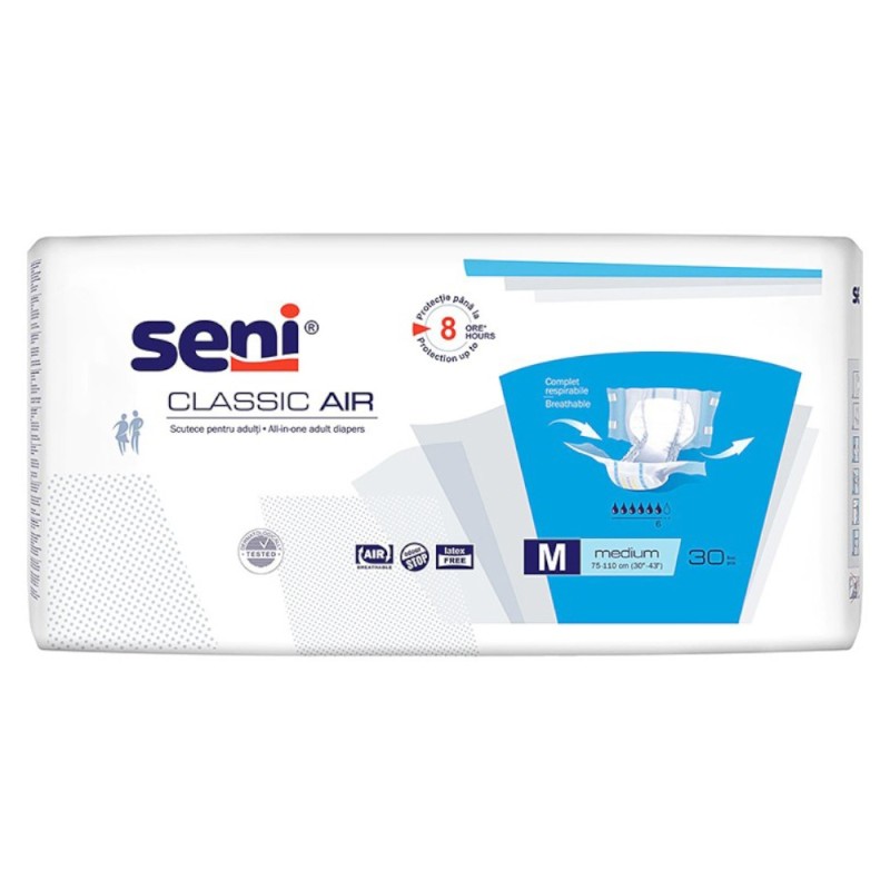Scutece pentru Adulti Seni Classic Air, M, 30 Bucati