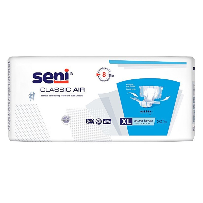 Scutece pentru Adulti Seni Classic Air, XL, 30 Bucati