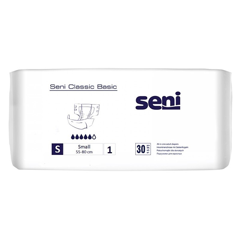 Scutece pentru Adulti Seni Classic Basic, S, 30 Bucati