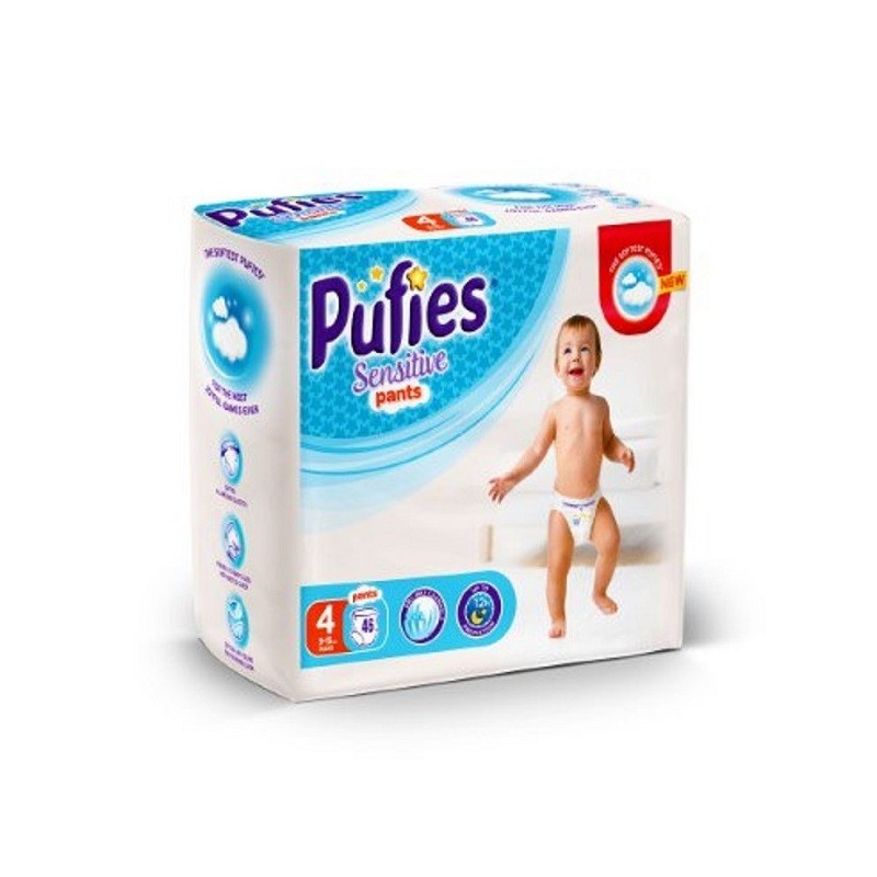 Scutece Pufies Sensitive Nr. 4 Pants Maxi 9-15 Kg 46 Bucati