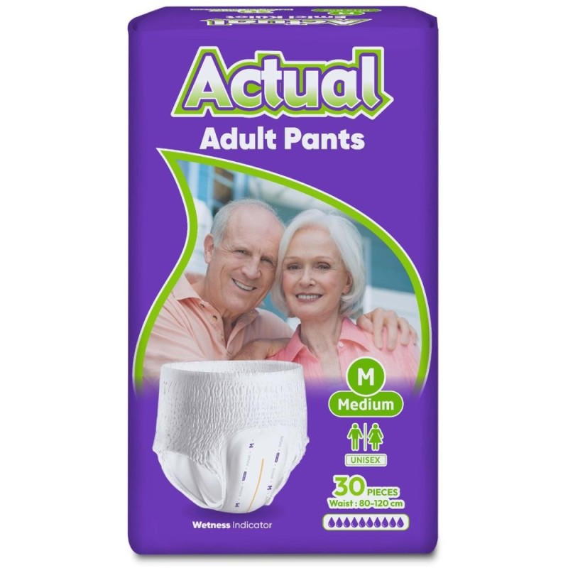 Scutece tip Chilot Incontinenta, Actual Double, M 80-120 cm, 30 Bucati