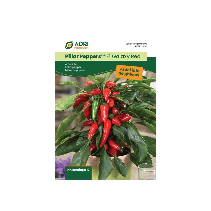 Seminte de Ardei Iute pentru Cultivare la Ghiveci, F1 Galaxy, 12 Seminte