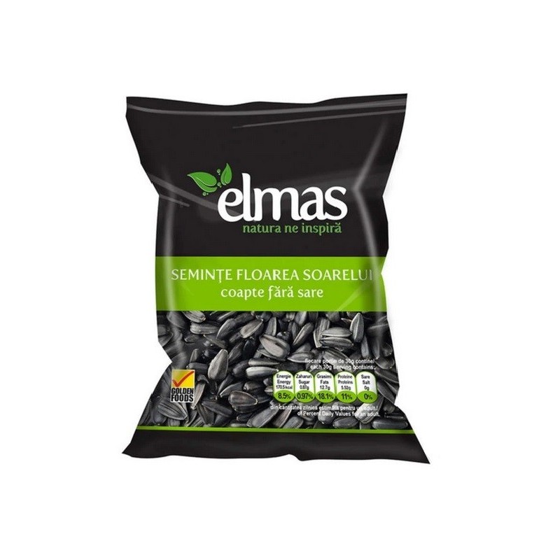 Seminte de Floarea Soarelui Negre Coapte, Elmas, 200 g