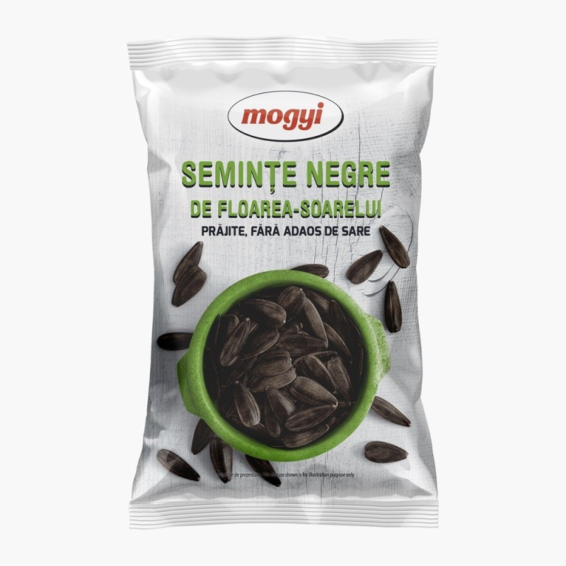 Seminte de Floarea Soarelui Negre, Prajite si Fara Adaos de Sare, Mogyi, 100 g