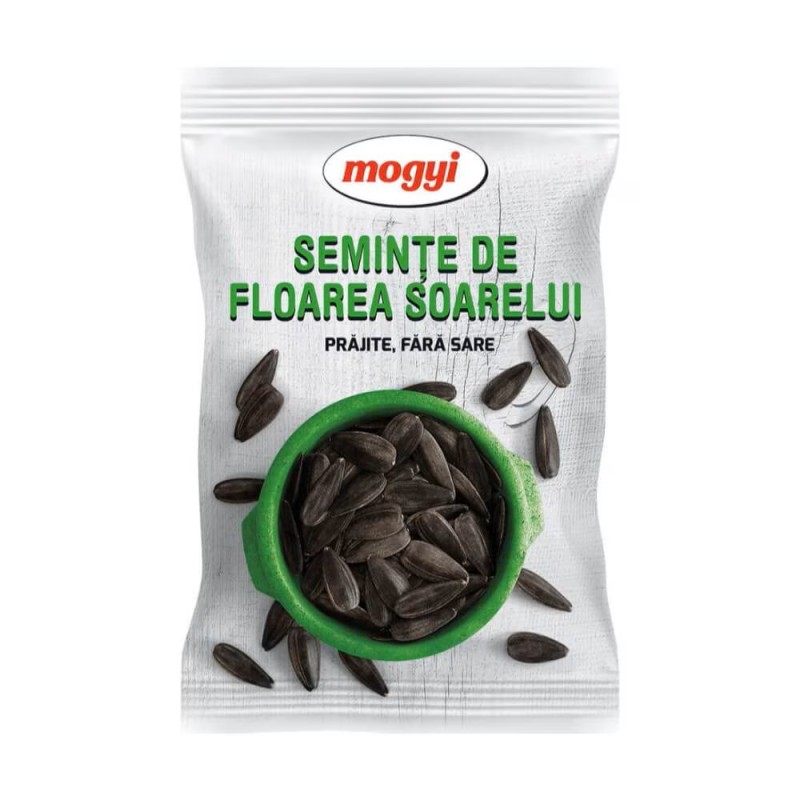 Seminte de Floarea Soarelui Negre, Prajite si Nesarate, Mogyi, 200 g