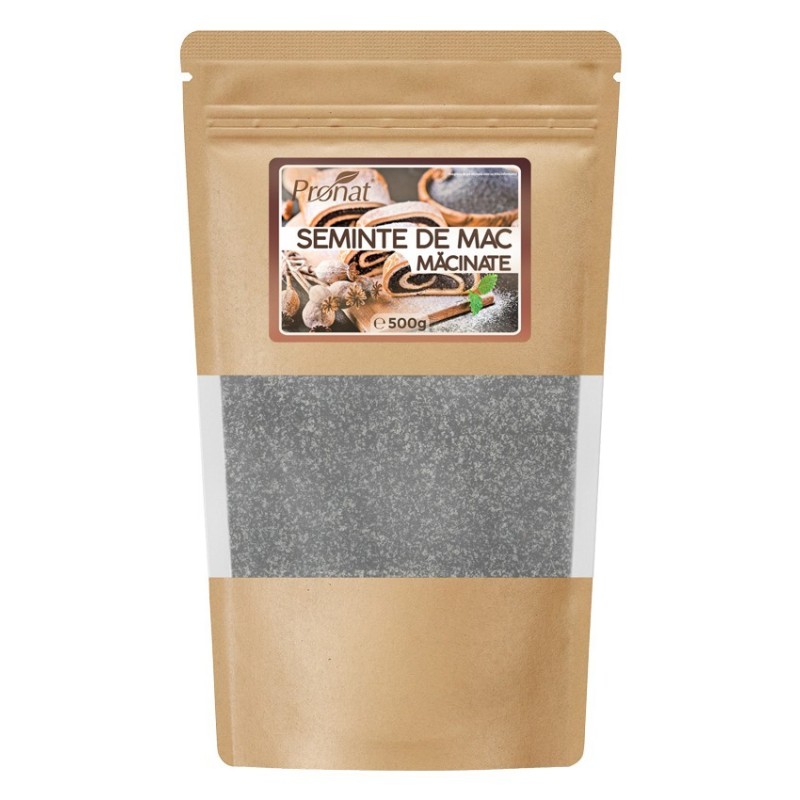 Seminte de Mac Macinate, 500 g, Pronat