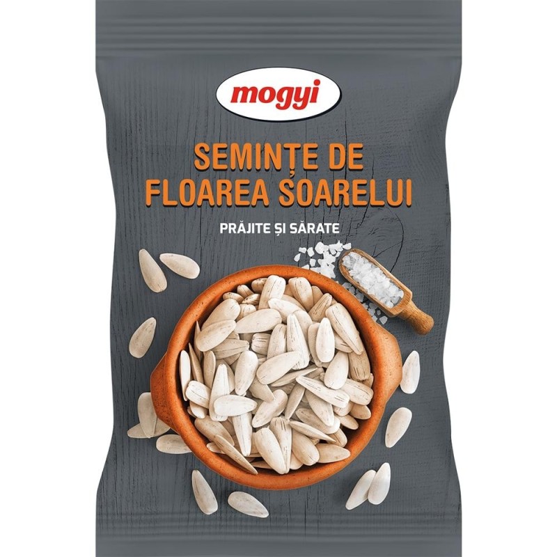 Seminte Floarea Soarelui Pestrite, Prajite, Albe, 160 g, 100 g, Mogyi