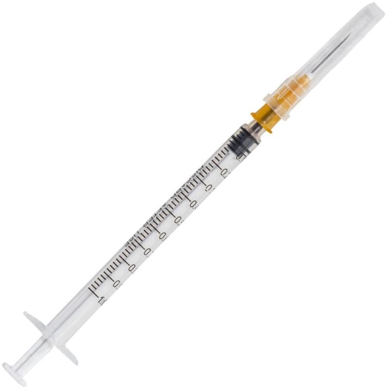 Seringi Tuberculinare Sterile 1 ml, cu Ac Detasabil 25G, de Unica Folosinta, 100 Bucati