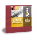 Servetele Anna 33 X 33 cm 2 Straturi Bordo, 50 Bucati
