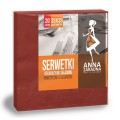 Servetele Anna 33 X 33 cm 3 Straturi, Bordo, 20 Bucati