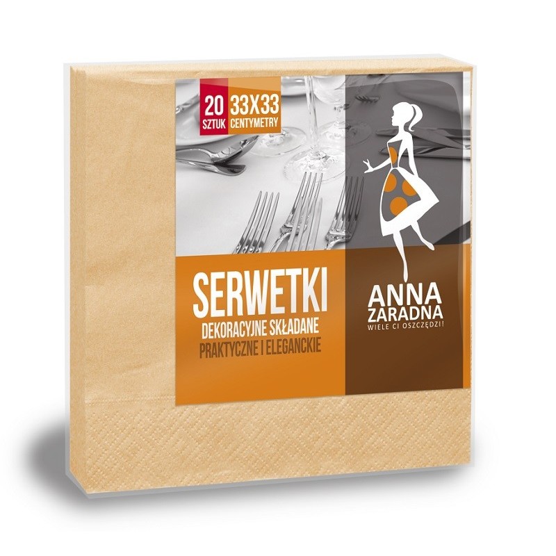 Servetele Anna 33 X 33 cm 3 Straturi Somon Pastel 20 Bucati