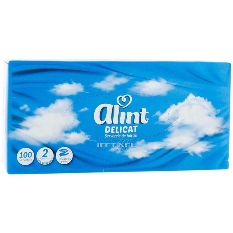Servetele Faciale Alint, Delicate, 2 Straturi, 100 Bucati