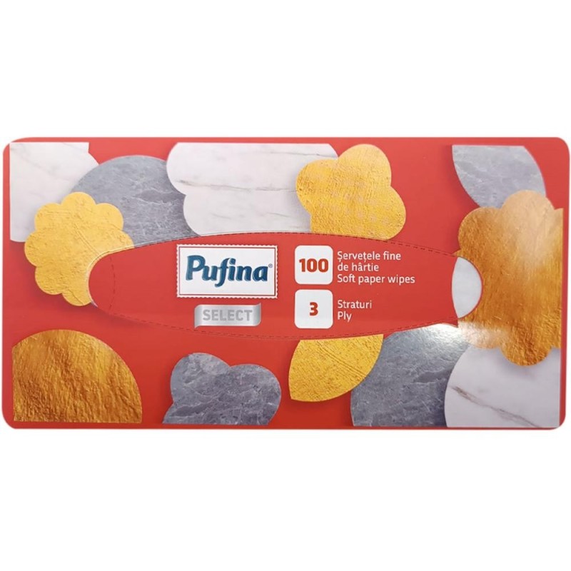 Servetele Faciale Pufina Select, 3 Straturi, 100 Bucati
