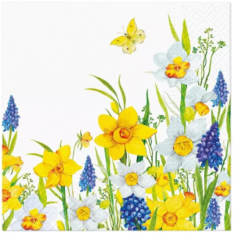 Servetele in 3 Straturi, Spring Daffodils, 33 x 33 cm, 20 Bucati, Elcadis