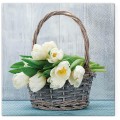 Servetele in 3 Straturi, Tulips in The Basket, 33 x 33 cm, 20 Bucati, Elcadis