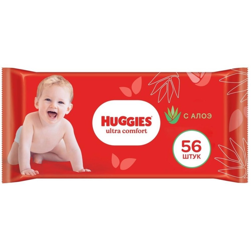 Servetele Umede Bebelusi Huggies Ultra Comfort, Aloe Vera, 56 Bucati