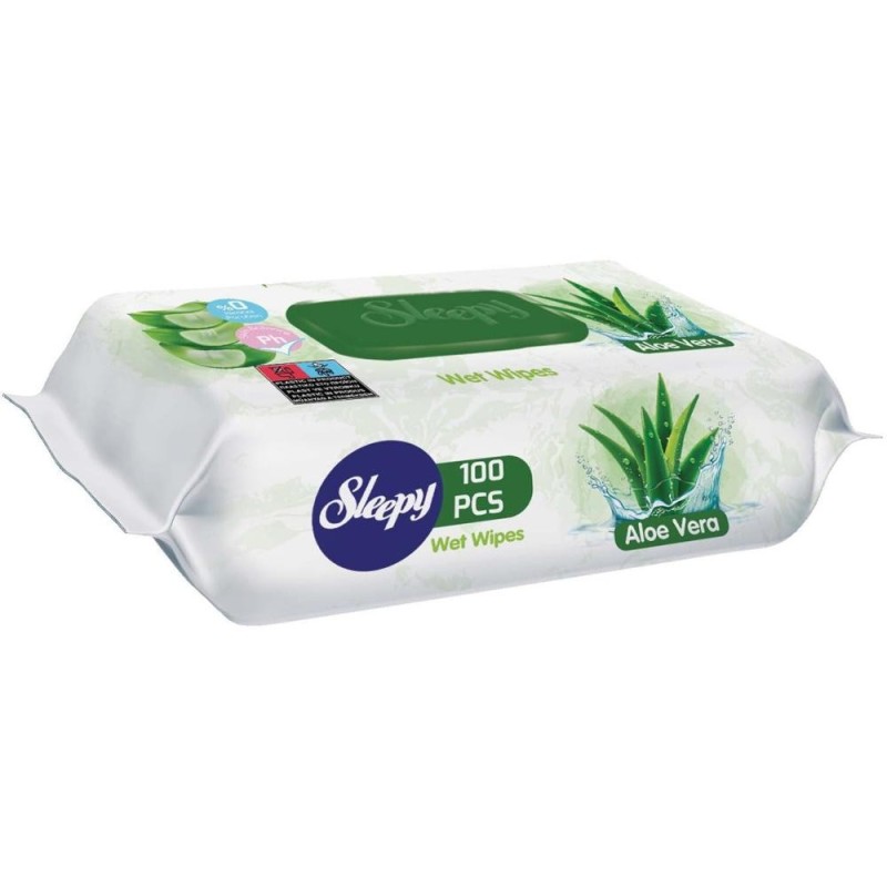 Servetele Umede Sleepy, Aloe Vera, 100 Bucati