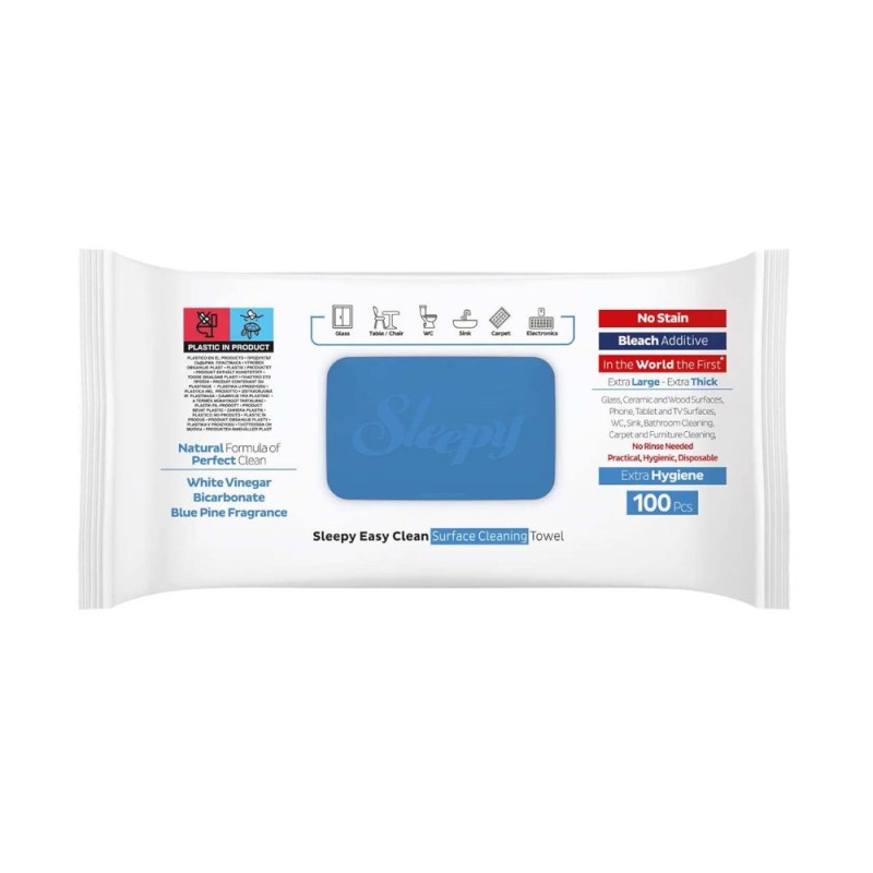 Servetele Umede, Sleepy, cu Bicarbonat, Multisuprafete, Bleach Additive, 100 Bucati