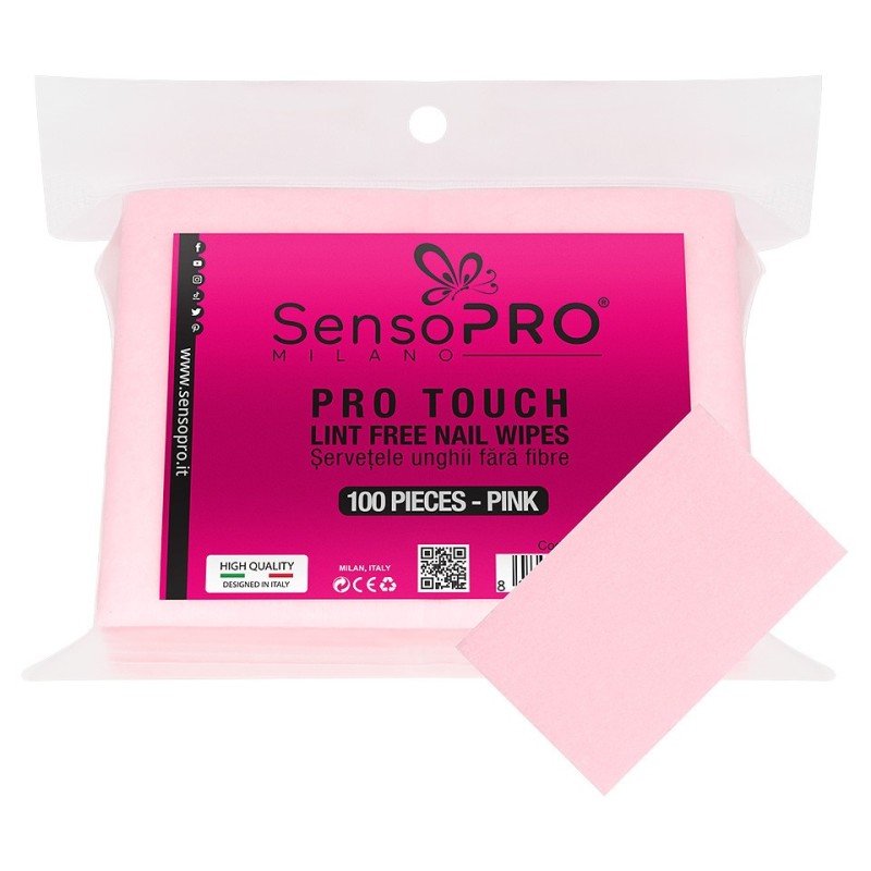 Servetele Unghii Pro Touch, SensoPRO, Roz, 100 Bucati