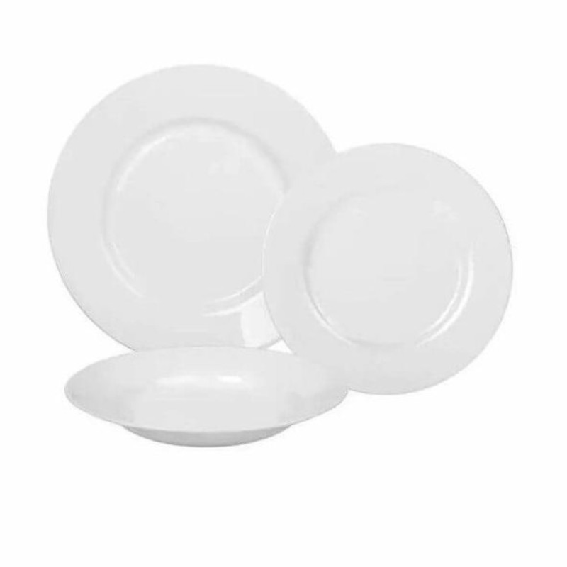 Serviciu de Luat Masa Plumi White, Farfurii, Alb, 18 Bucati, Luminarc