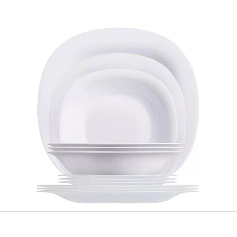 Serviciu de Masa 19 Piese, Portelan, Luminarc Carine, Alb