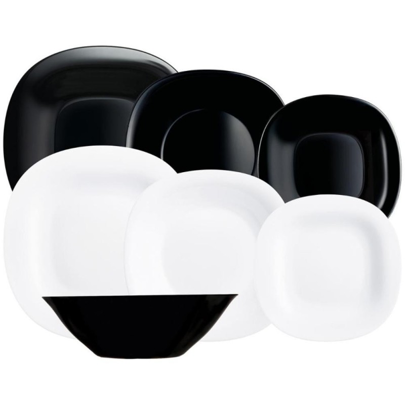 Serviciu de Masa Carine, Alb / Negru, 19 Piese, Luminarc