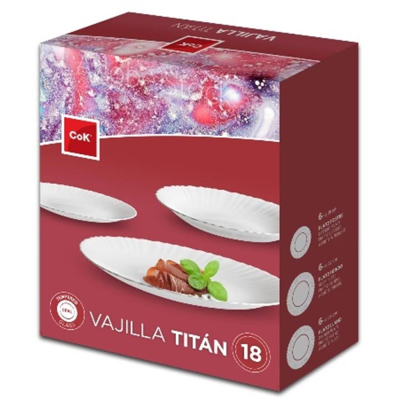 Serviciu de Masa Opal Titan, Cok, 18 Bucati