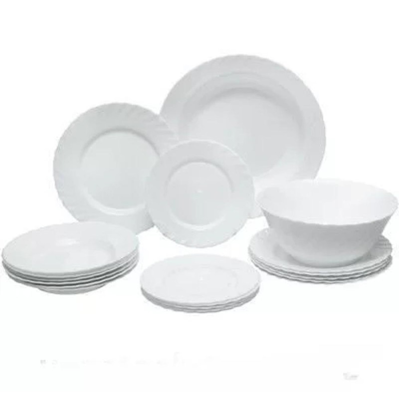 Serviciu de Masa Trianon, Opal, Alb, 19 Piese, Luminarc