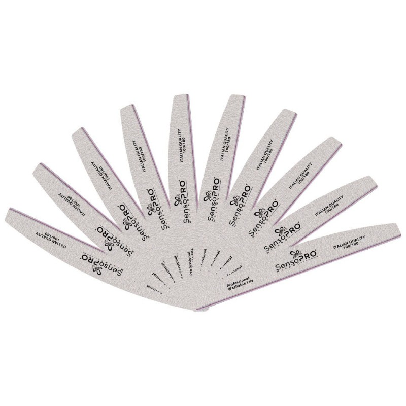 Set 10 Pile Unghii Semiluna Granulatia 100/180, SensoPRO Milano