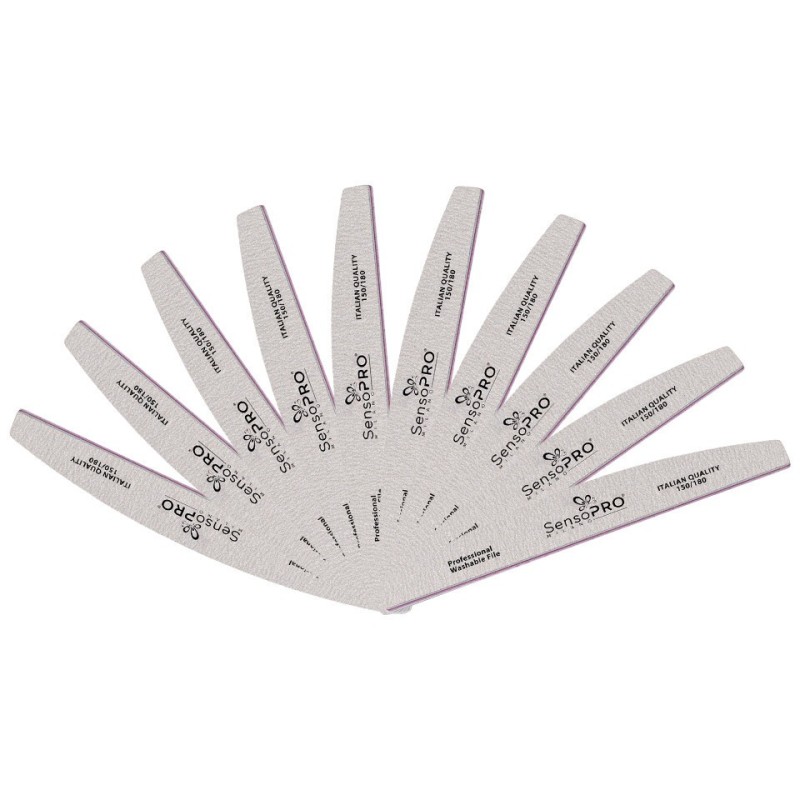 Set 10 Pile Unghii Semiluna Granulatia 150/180, SensoPRO Milano