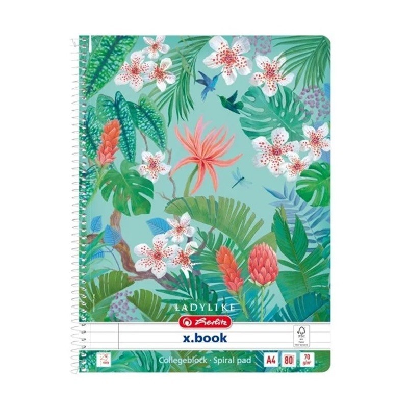 Set 10 x Caiet A4, 80 File, cu Spira, Dictando, Ladylike Diverse Modele