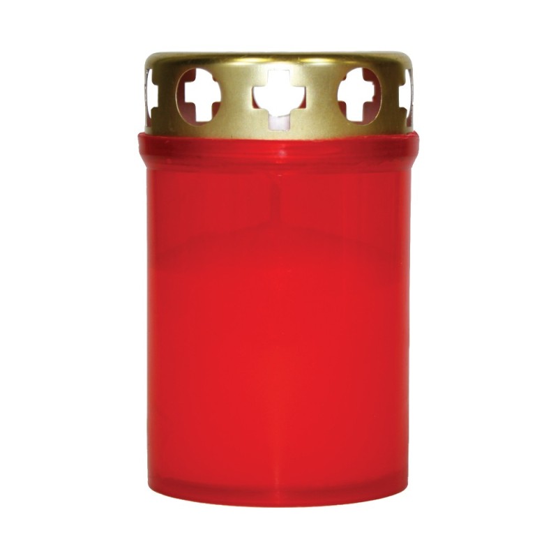 Set 10 x Candela cu Capac Rosu, 20 Ore