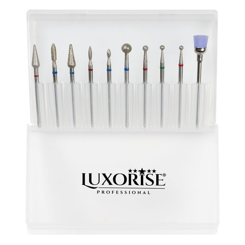 Set 10 x Capete Freza Unghii Luxorise pentru Pila Electrica Profesionala