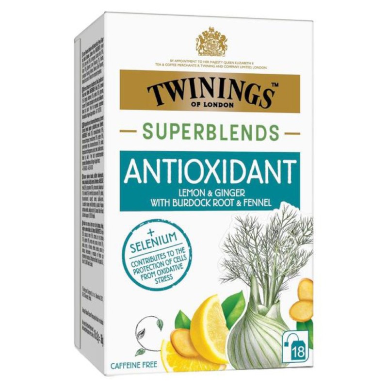 Set 10 X Ceai Detoxifiant Twinings Superblends cu Lamaie si Ghimbir, 18 x 2 g
